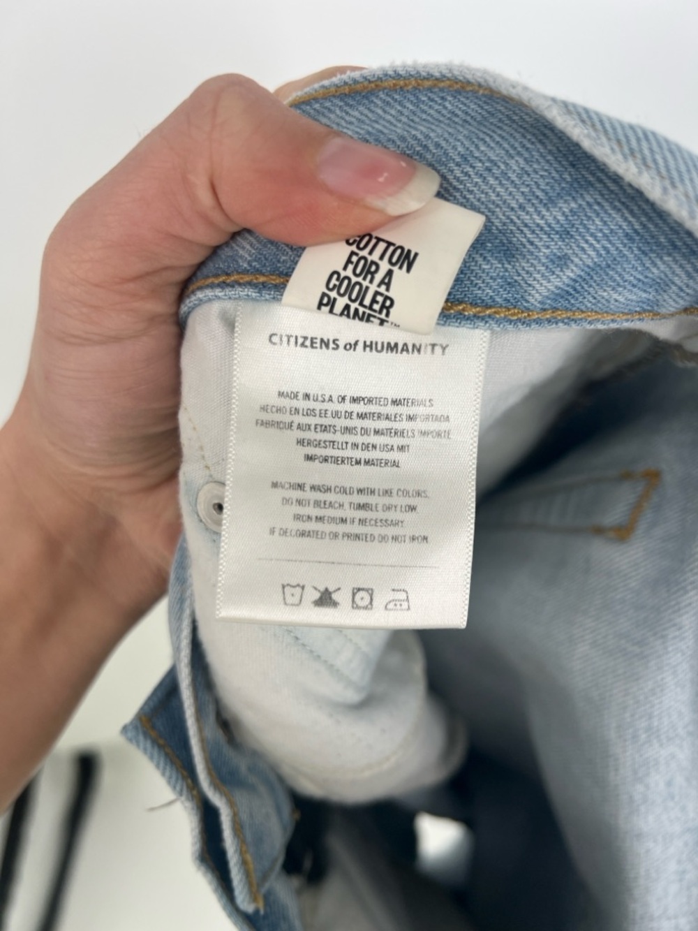 Citizens Of Humanity Ayla Long Inseam Light Blue Distressed Denim Shorts 34 - Picture 9 of 11
